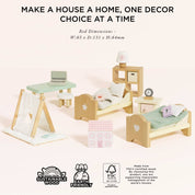 Wooden Dolls House Child's Bedroom Furniture
