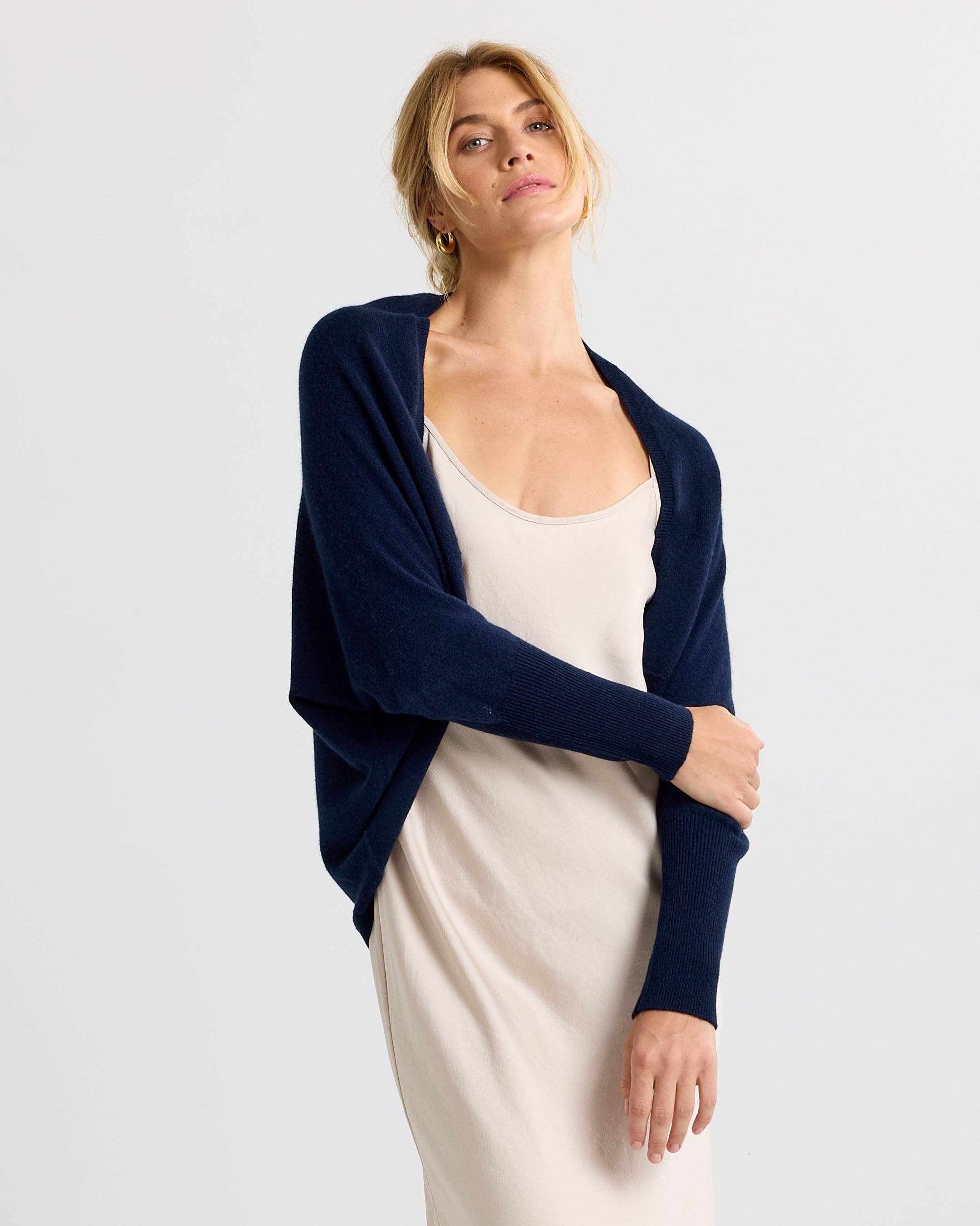 Cashmere Shrug - Navy