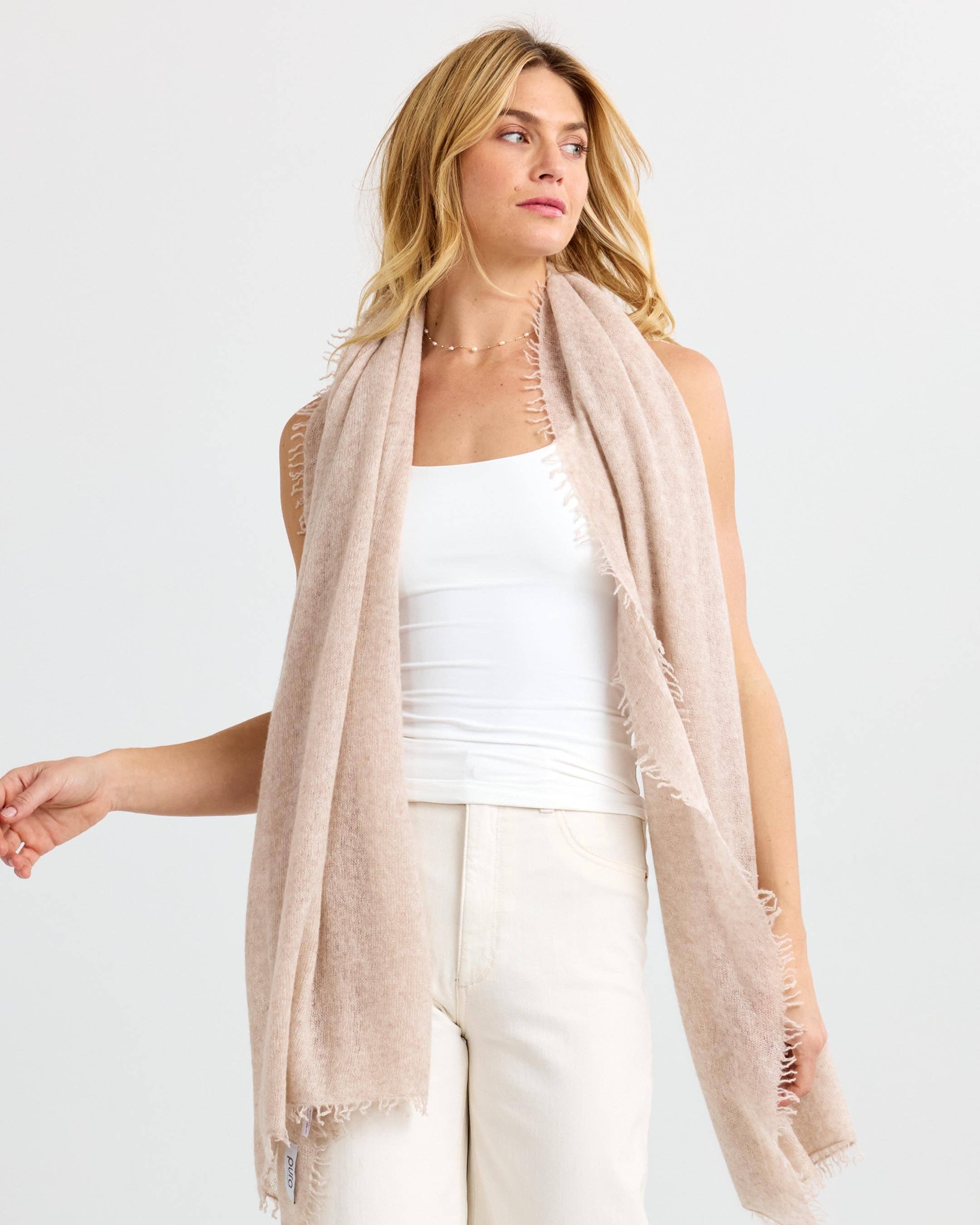 Felted Cashmere Scarf - Jute