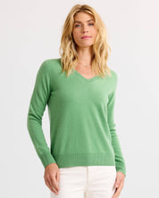Essential Cashmere V-Neck - Matcha
