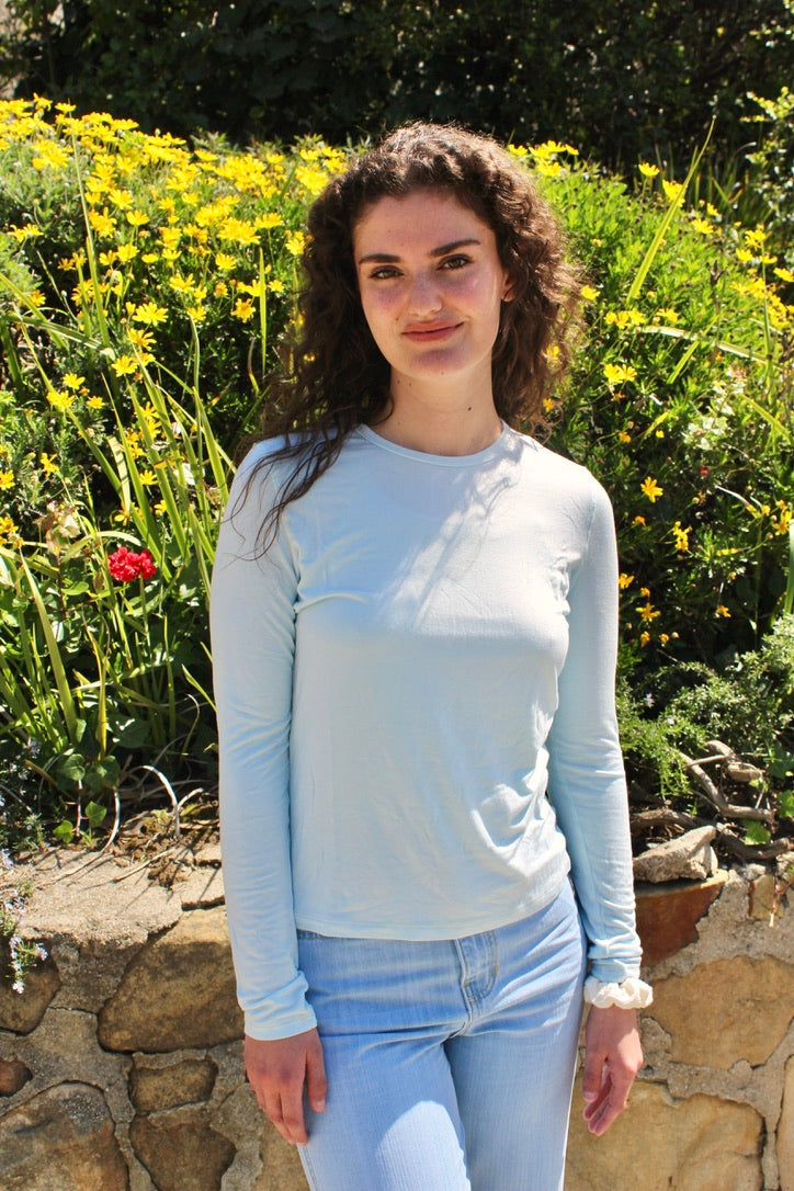 Softest Long Sleeve Tee - Sky Blue