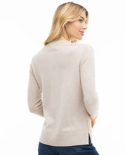 Cashmere Contrast Crew: Sand - Orange