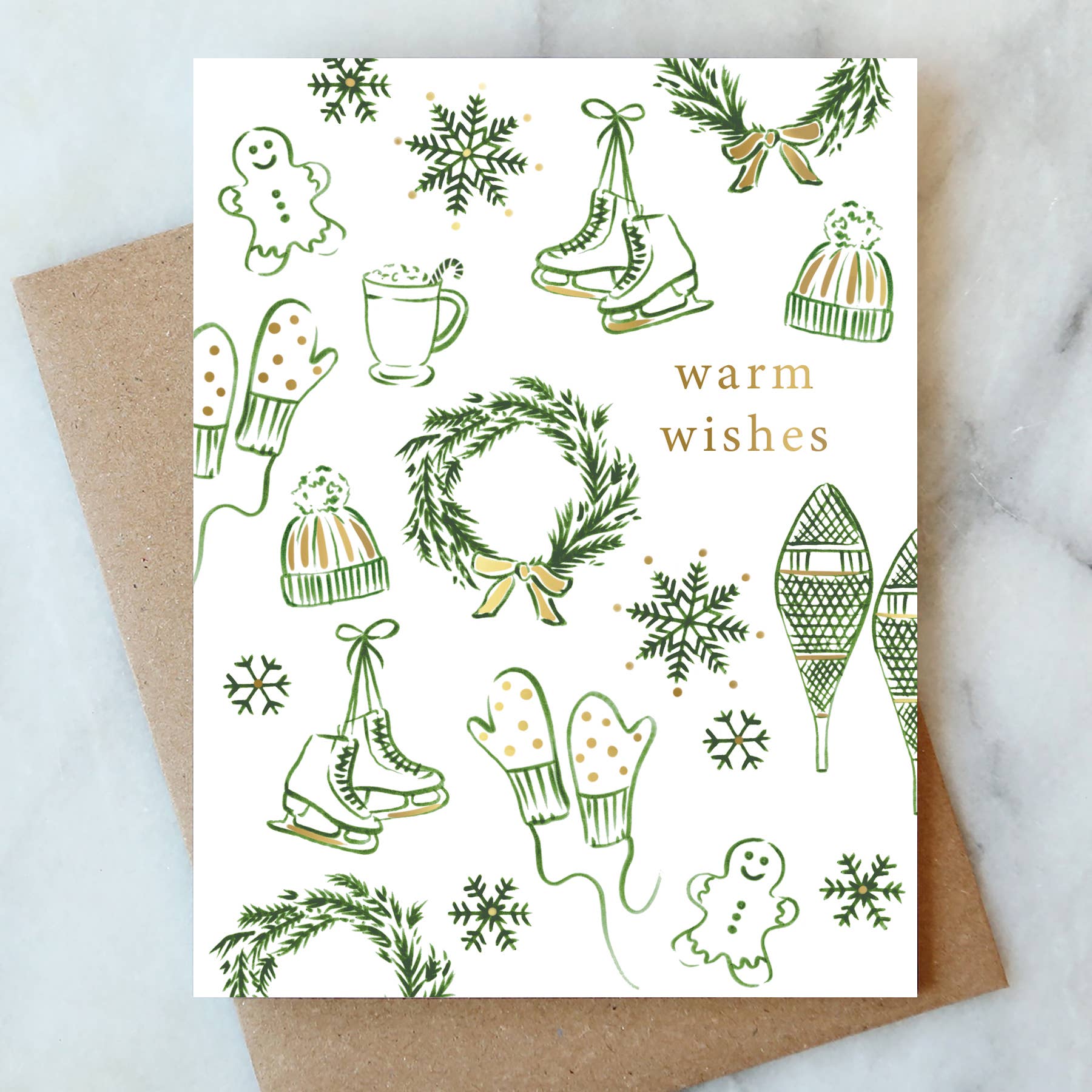 Snowflakes and Skates Holiday Card | Christmas Holiday Card