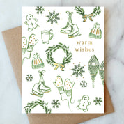 Snowflakes and Skates Holiday Greeting Card - Box Set of 6