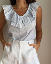 Elle Blouse: Light blue