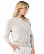 Cashmere Crewneck Cardigan - Oatmeal