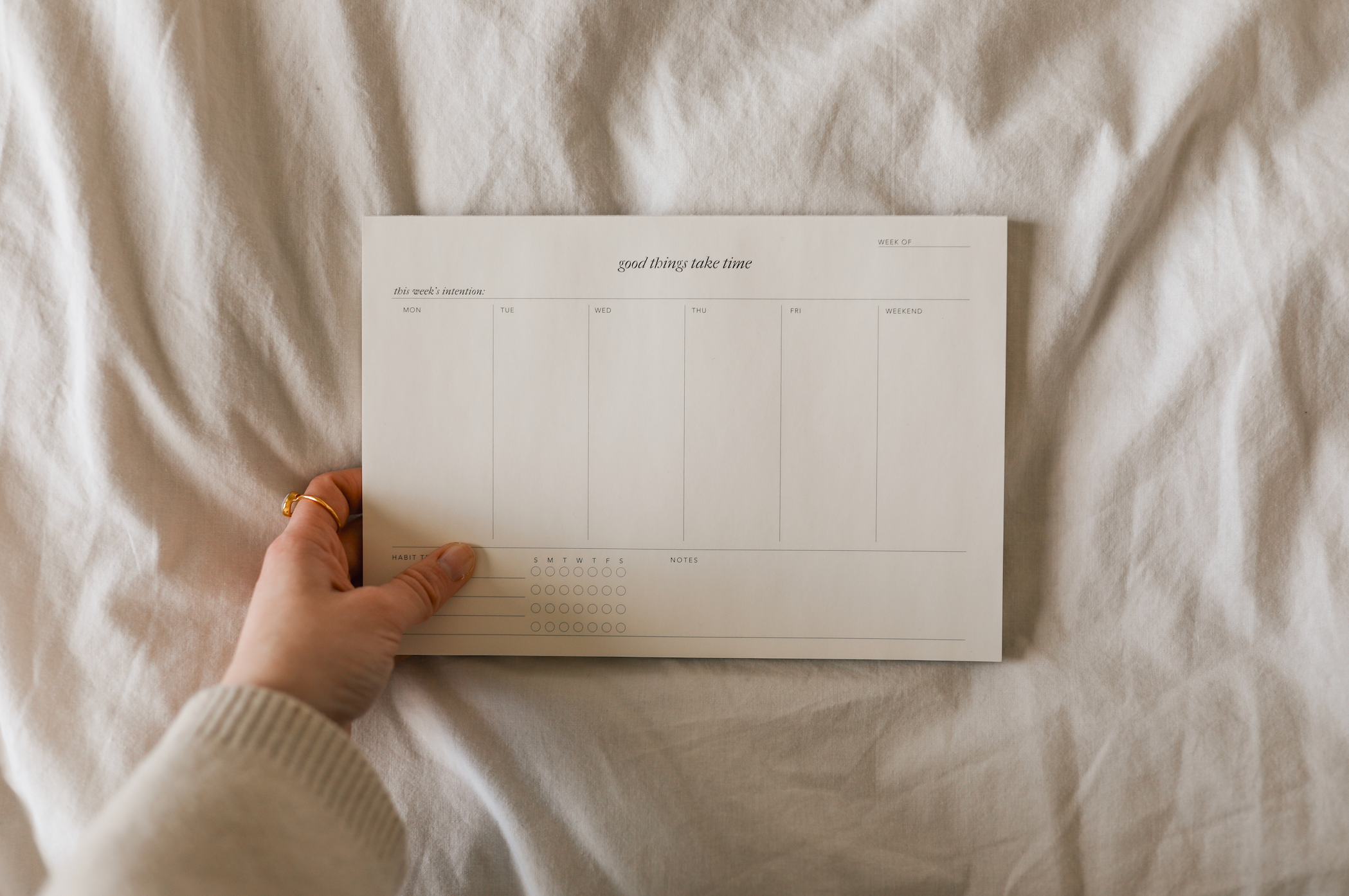 Good Things Take Time Weekly Notepad