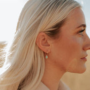 Riley Turquoise Hoops: Gold