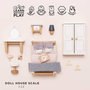 Wooden Dolls House Bedroom
