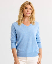 Essential Cashmere V-Neck - Stonewash