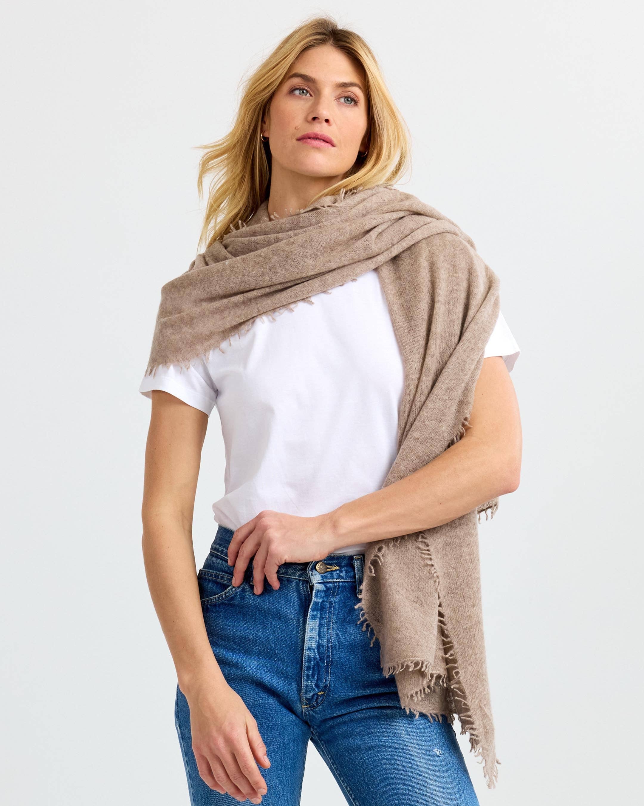Felted Cashmere Scarf - Toast