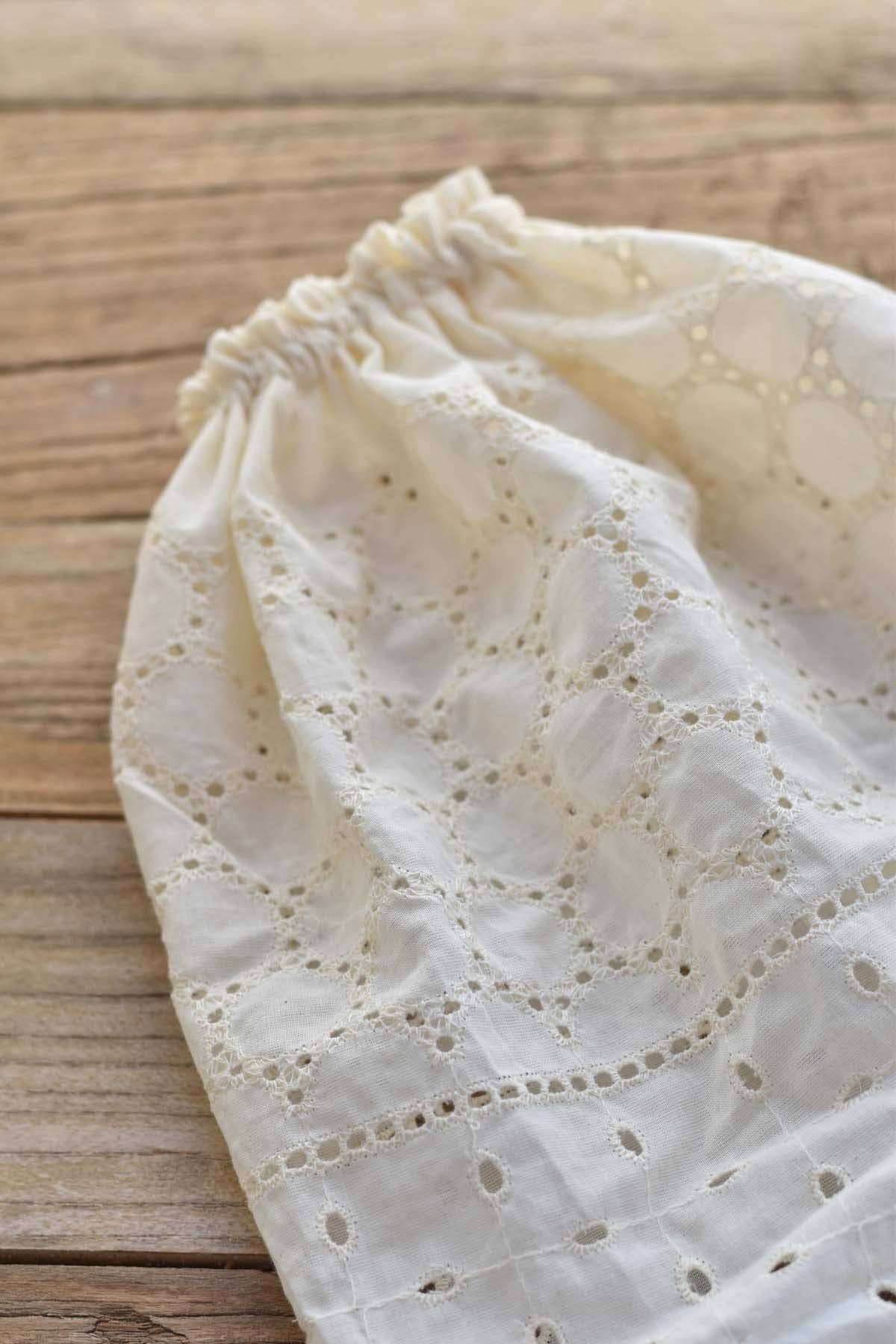 Fig the Frenchie — Heirloom Wool Doll in Eyelet Meadow Skirt