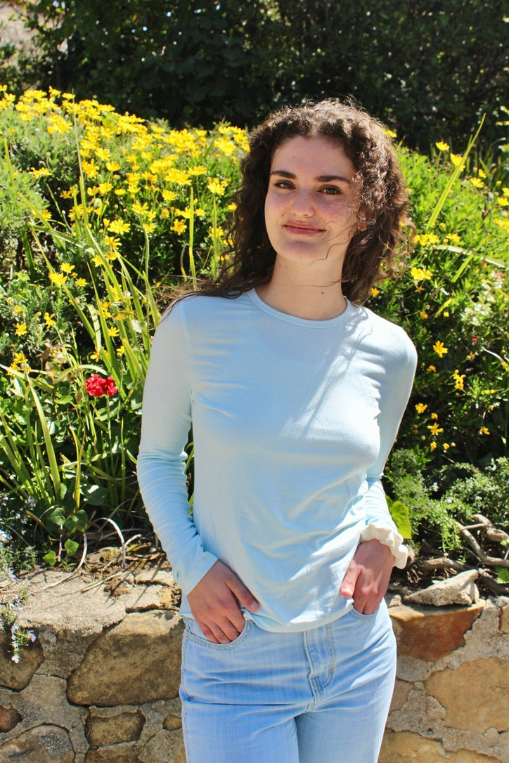 Softest Long Sleeve Tee - Sky Blue