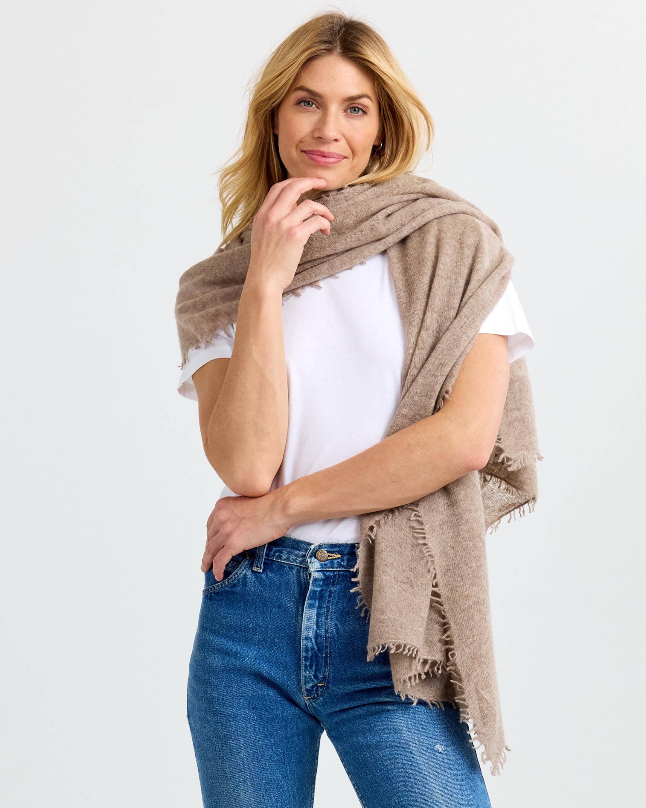 Felted Cashmere Scarf - Toast
