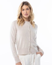 Cashmere Crewneck Cardigan - Oatmeal