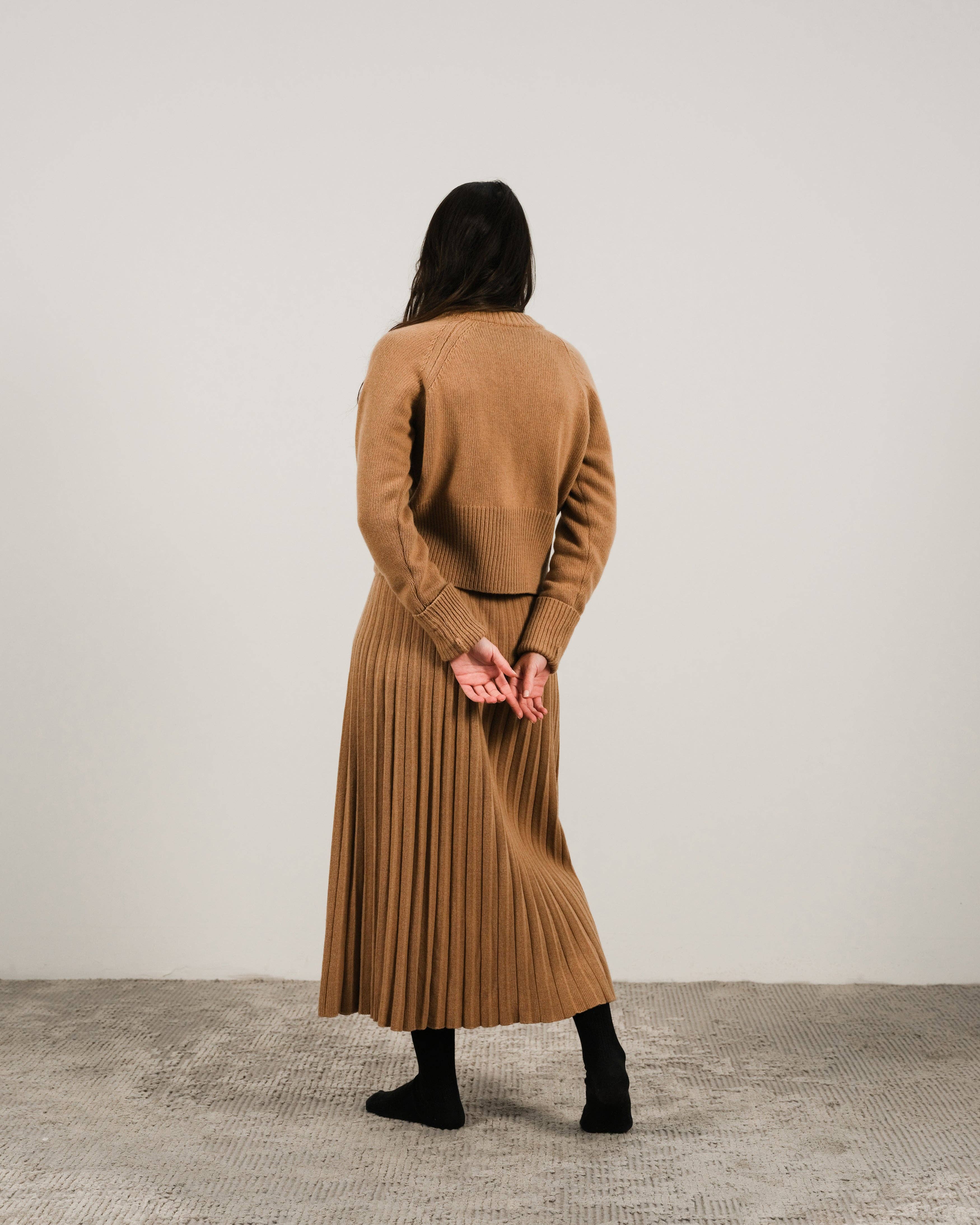 Cashmere Blend Crewneck Sweater / Caramello