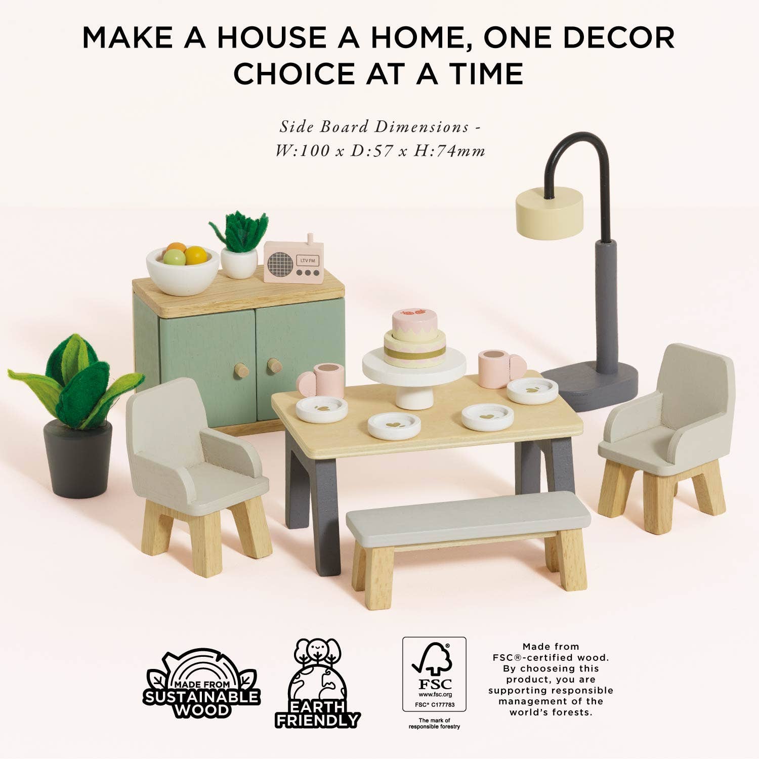 Wooden Dolls House Dining Room