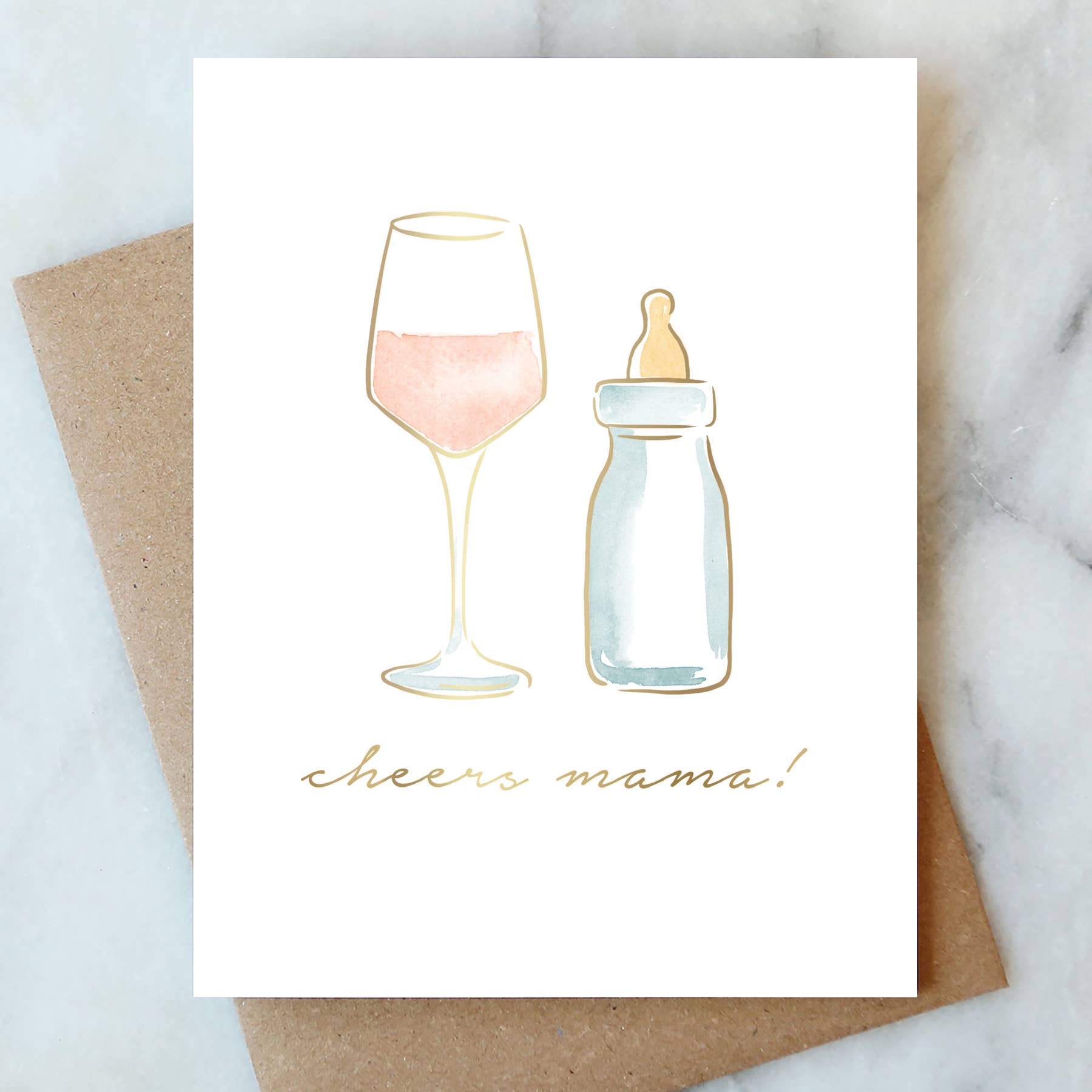 Cheers Mama Greeting Card | New Mom Baby Card