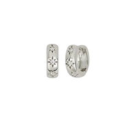 Stargazer Huggie Hoop Earrings in Silver