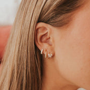 Ivy Diamond Hoops: Gold