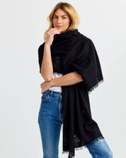 Felted Cashmere Scarf - Black