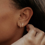 Isla Lace Hoops: Gold