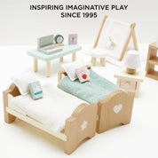 Wooden Dolls House Child's Bedroom Furniture
