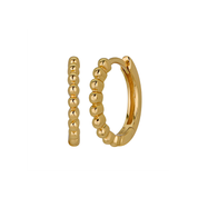 Small Beaded Hoop Earrings in Gold