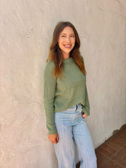 Cotton Fisherman Crew - Sage
