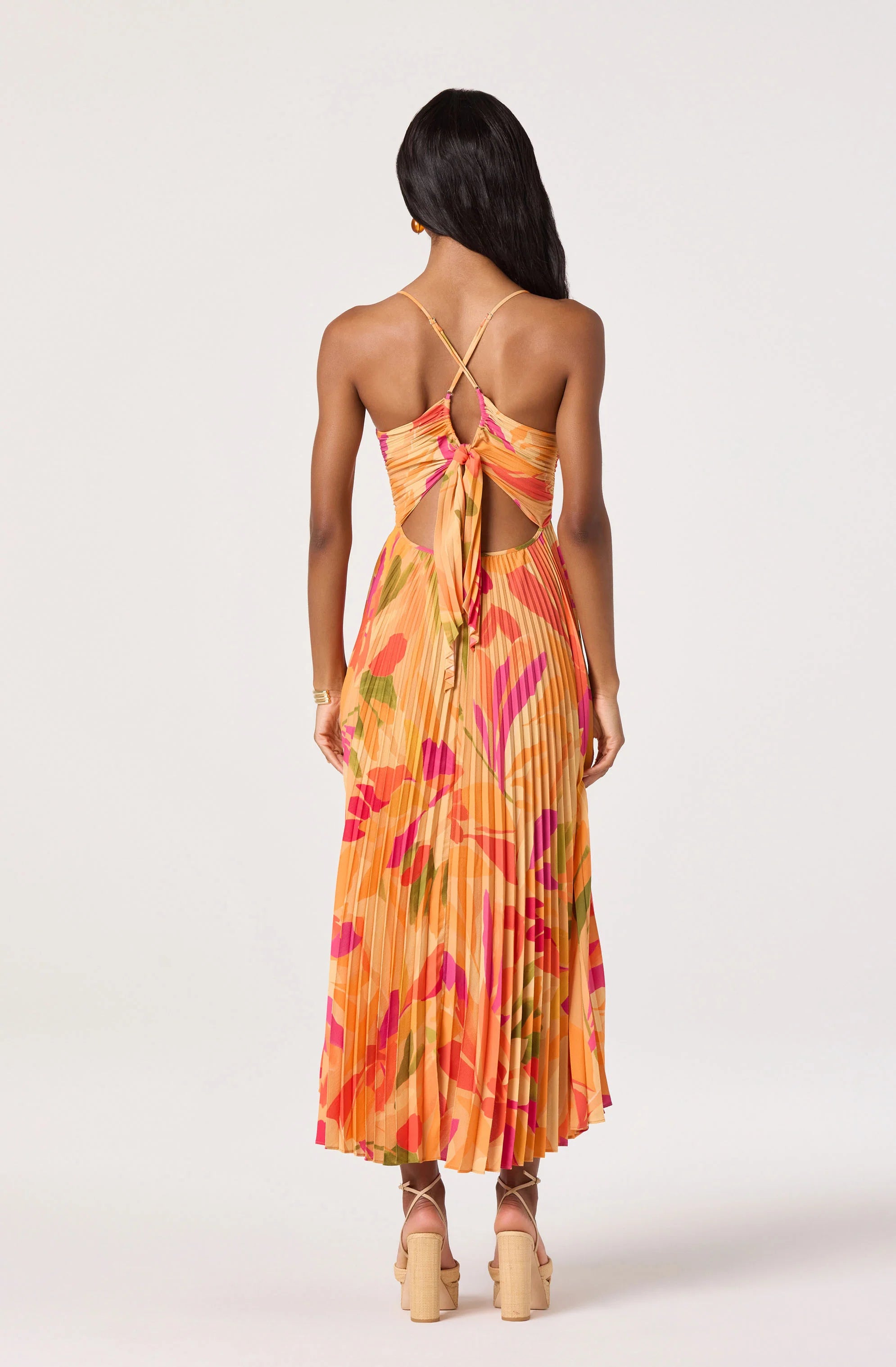 Blythe Orange Floral Dress