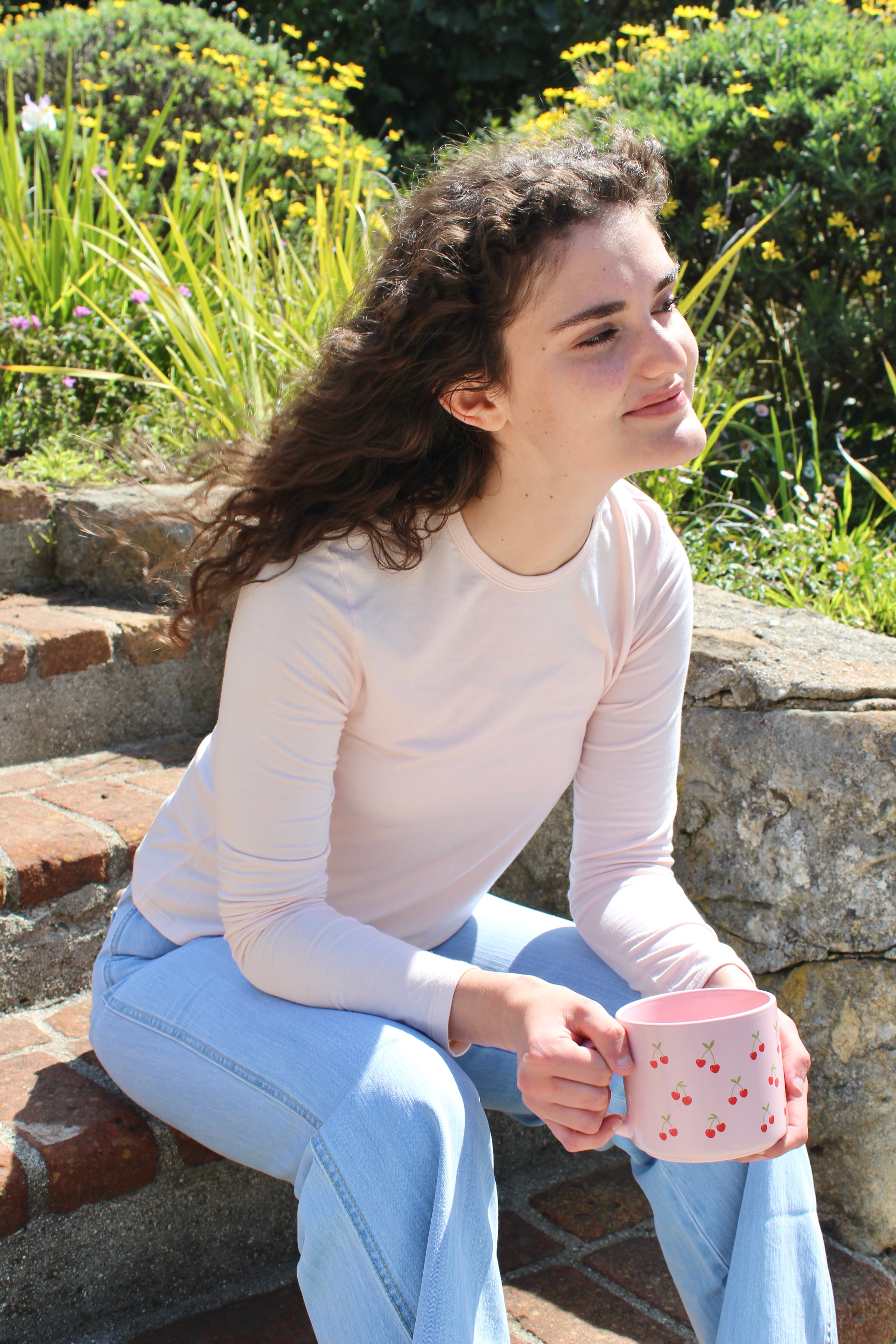 Softest Long Sleeve Tee - Pink Rose
