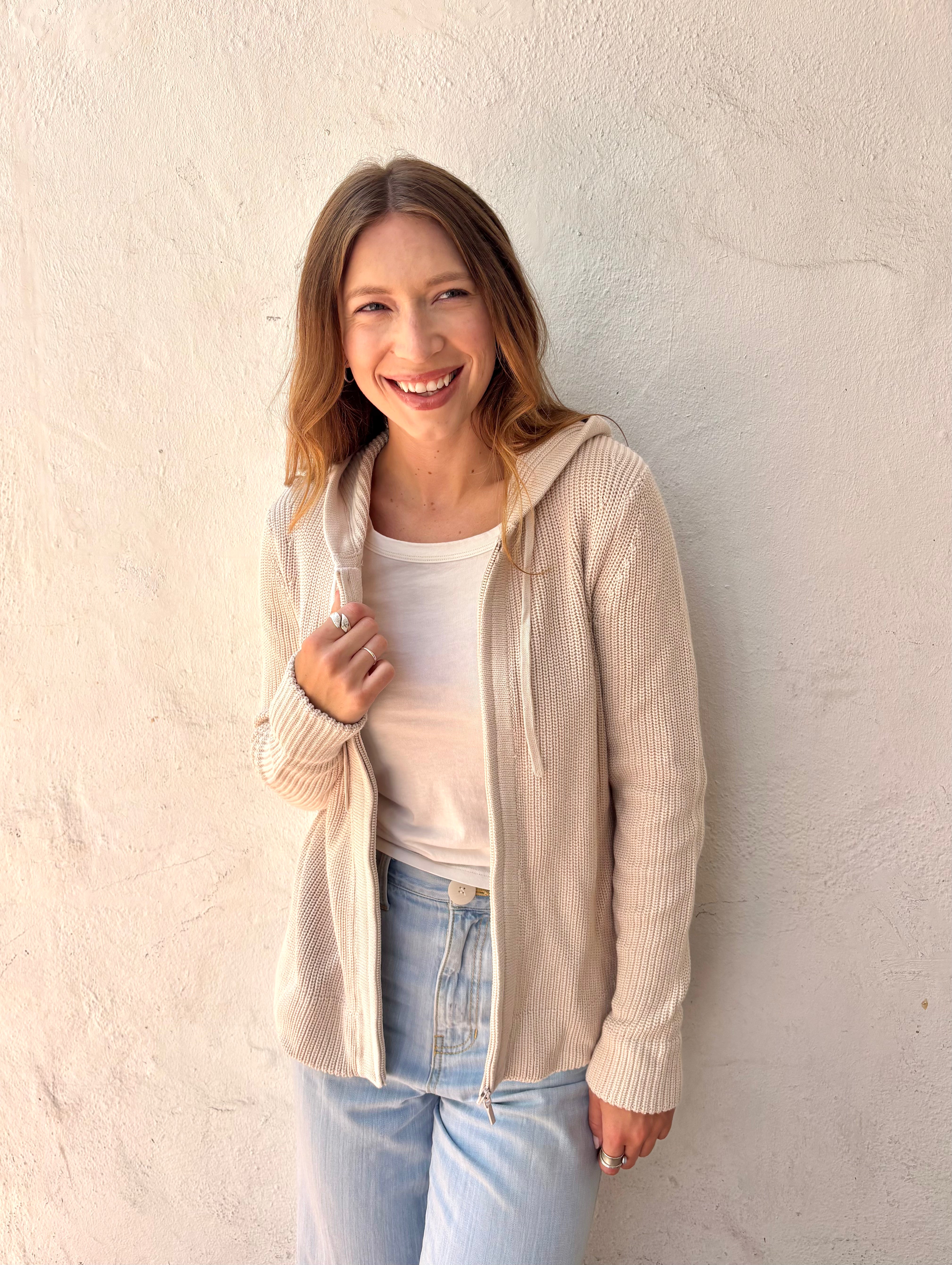 Cotton Fisherman Hoodie - Oatmeal