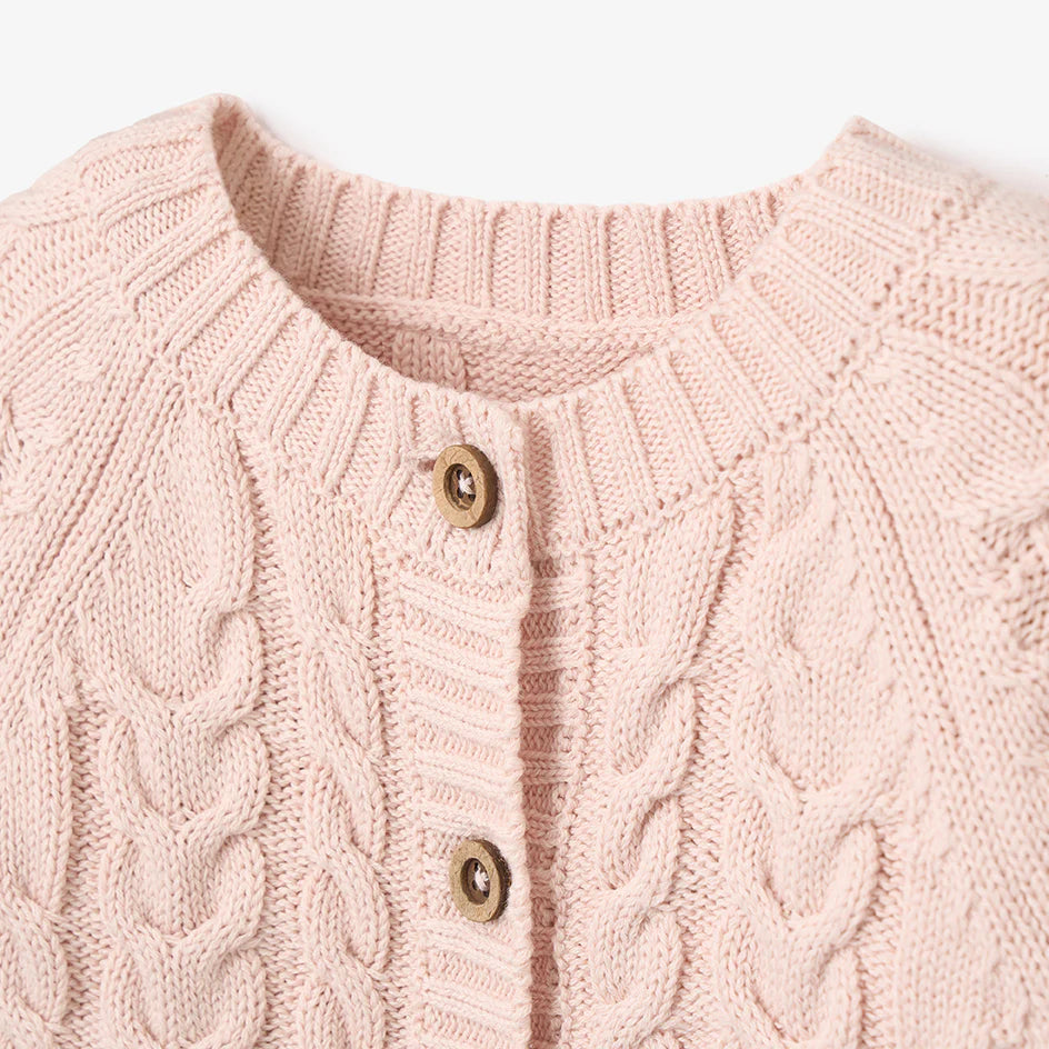 Horseshoe Cable Cardigan - Blush