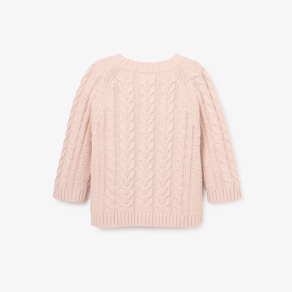 Horseshoe Cable Cardigan - Blush