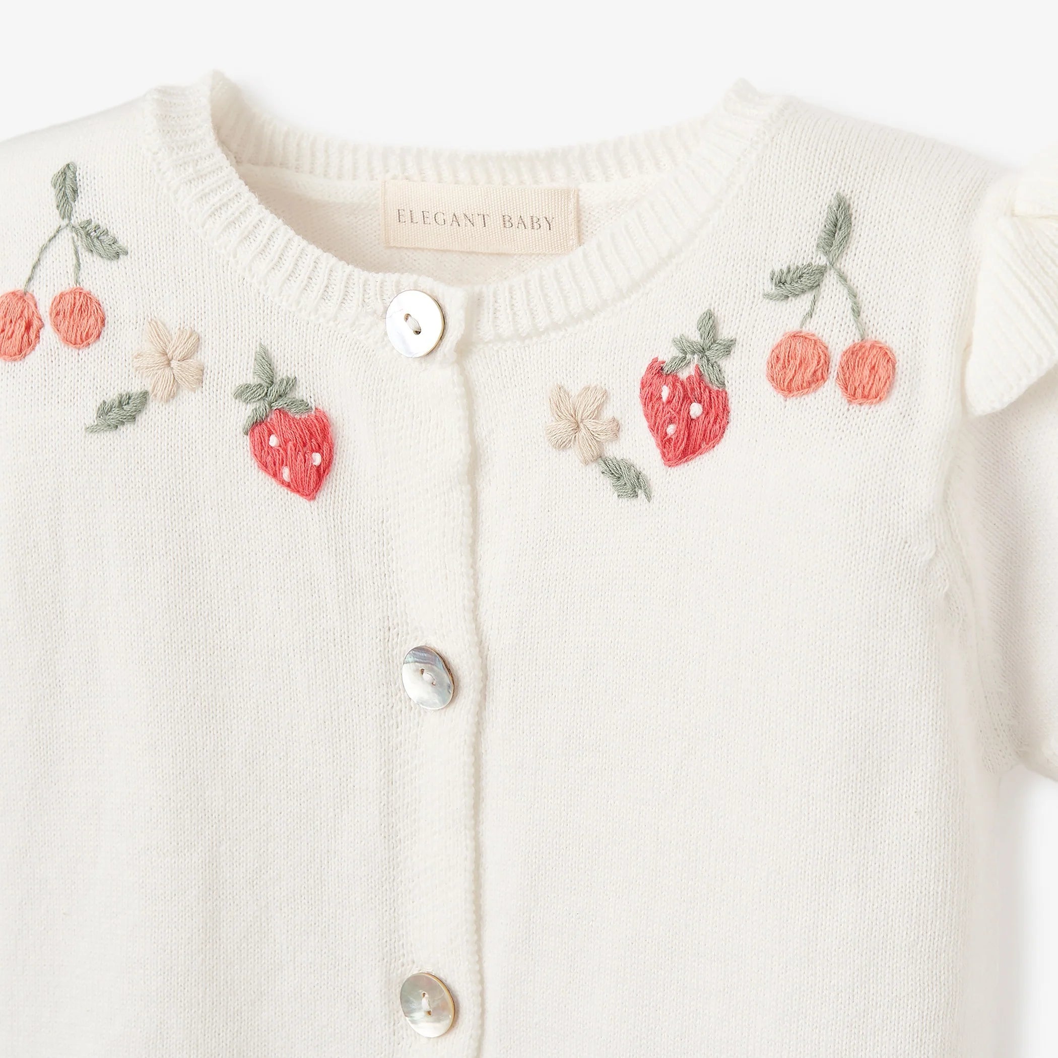 Strawberry Picnic Cardigan HandEmbroidered
