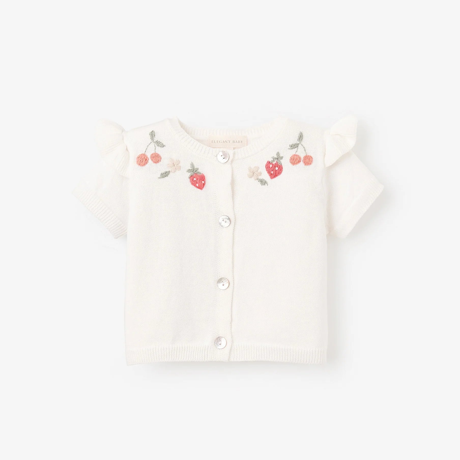 Strawberry Picnic Cardigan HandEmbroidered