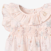Fleur de Provence Swiss Dot Smocked Bubble - Floral