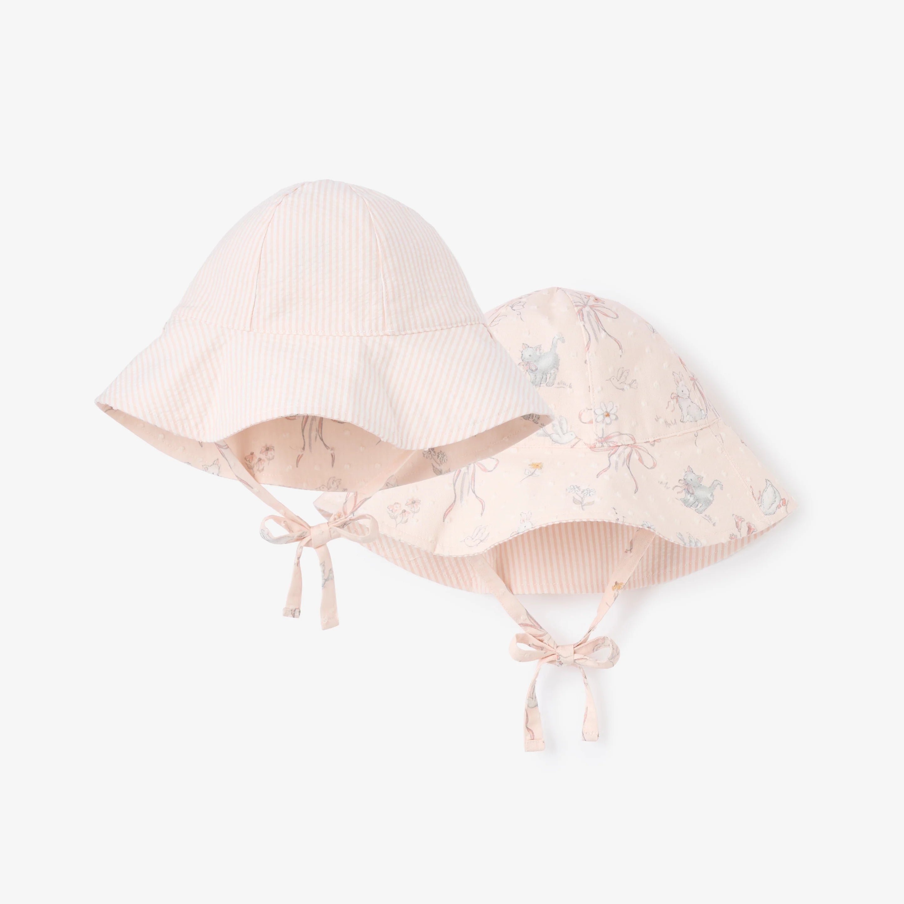 Fleur de Provence Sunhat - Swiss Dot & Pink Seersucker