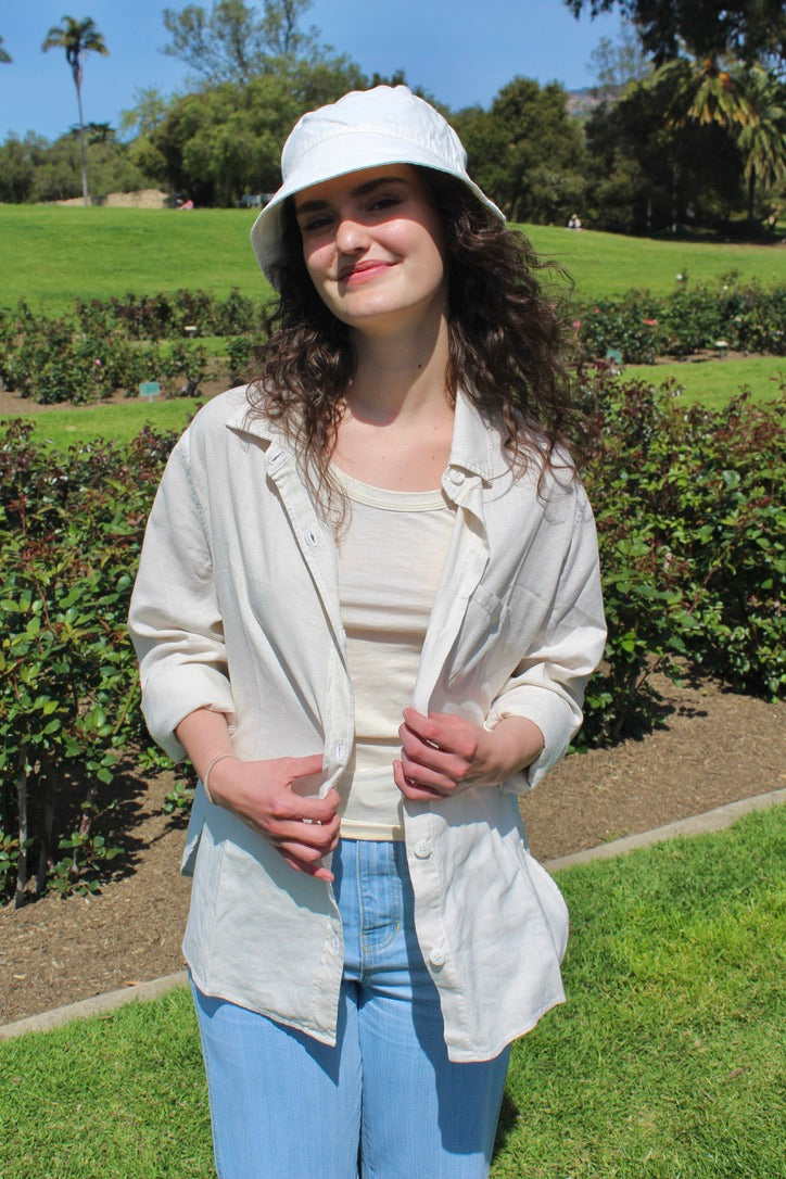 Linen Button Up Top - Sand