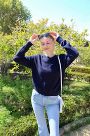 Luxe Cotton Sweater - Ocean Blue