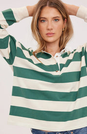 Britt Top - Hunter Stripe