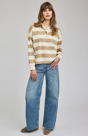 Britt Top - Khaki Stripe