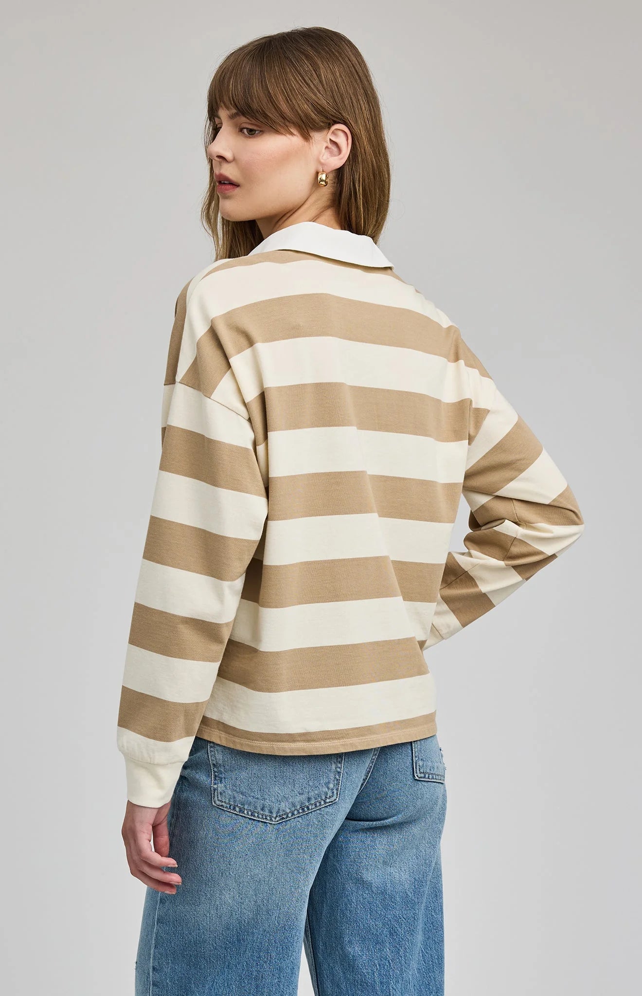 Britt Top - Khaki Stripe