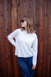 Cashmere Rib Pullover - Coconut