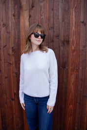 Cashmere Rib Pullover - Coconut