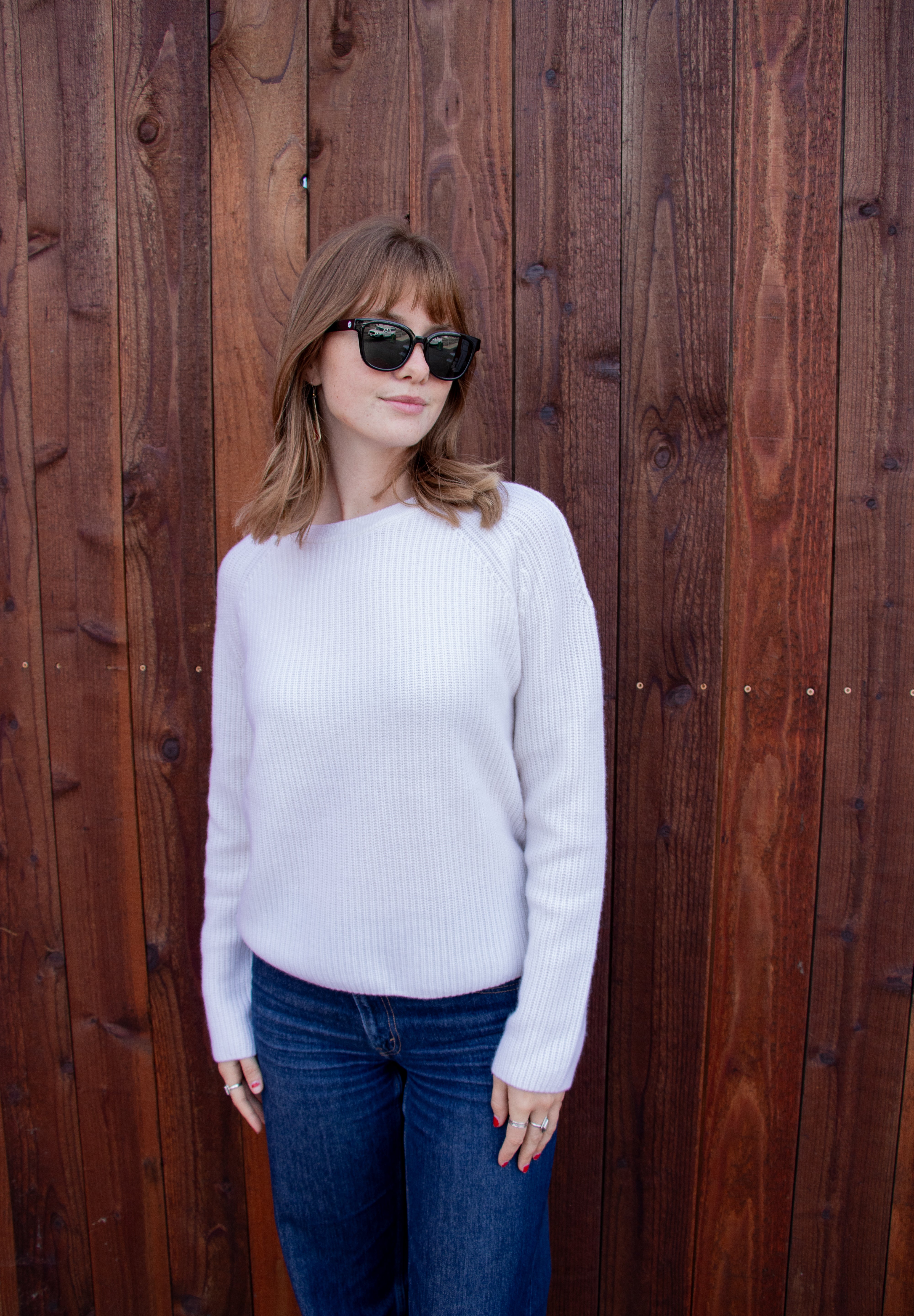 Cashmere Rib Pullover - Coconut