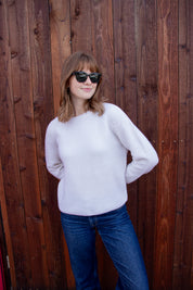 Cashmere Rib Pullover - Coconut