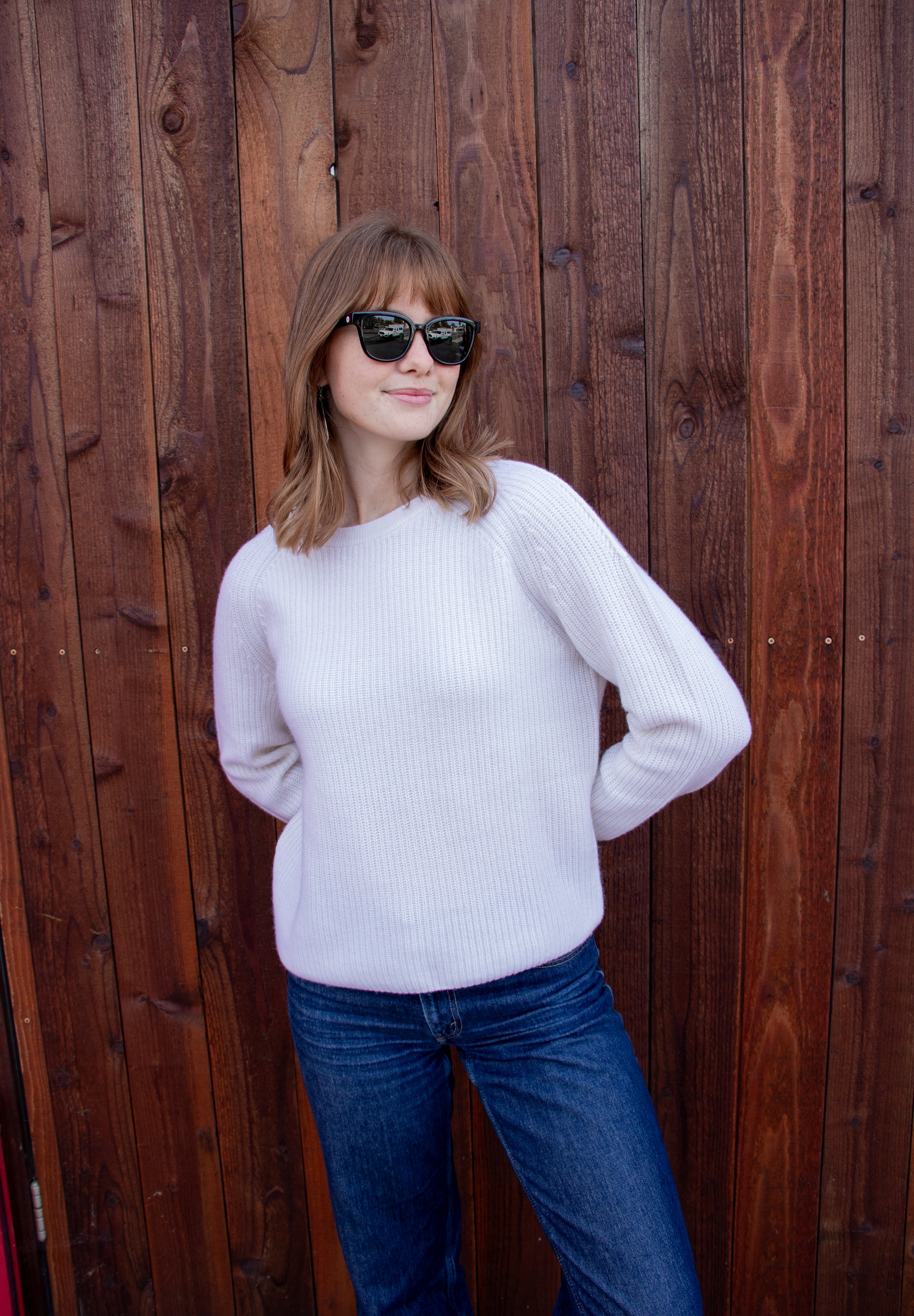 Cashmere Rib Pullover - Coconut