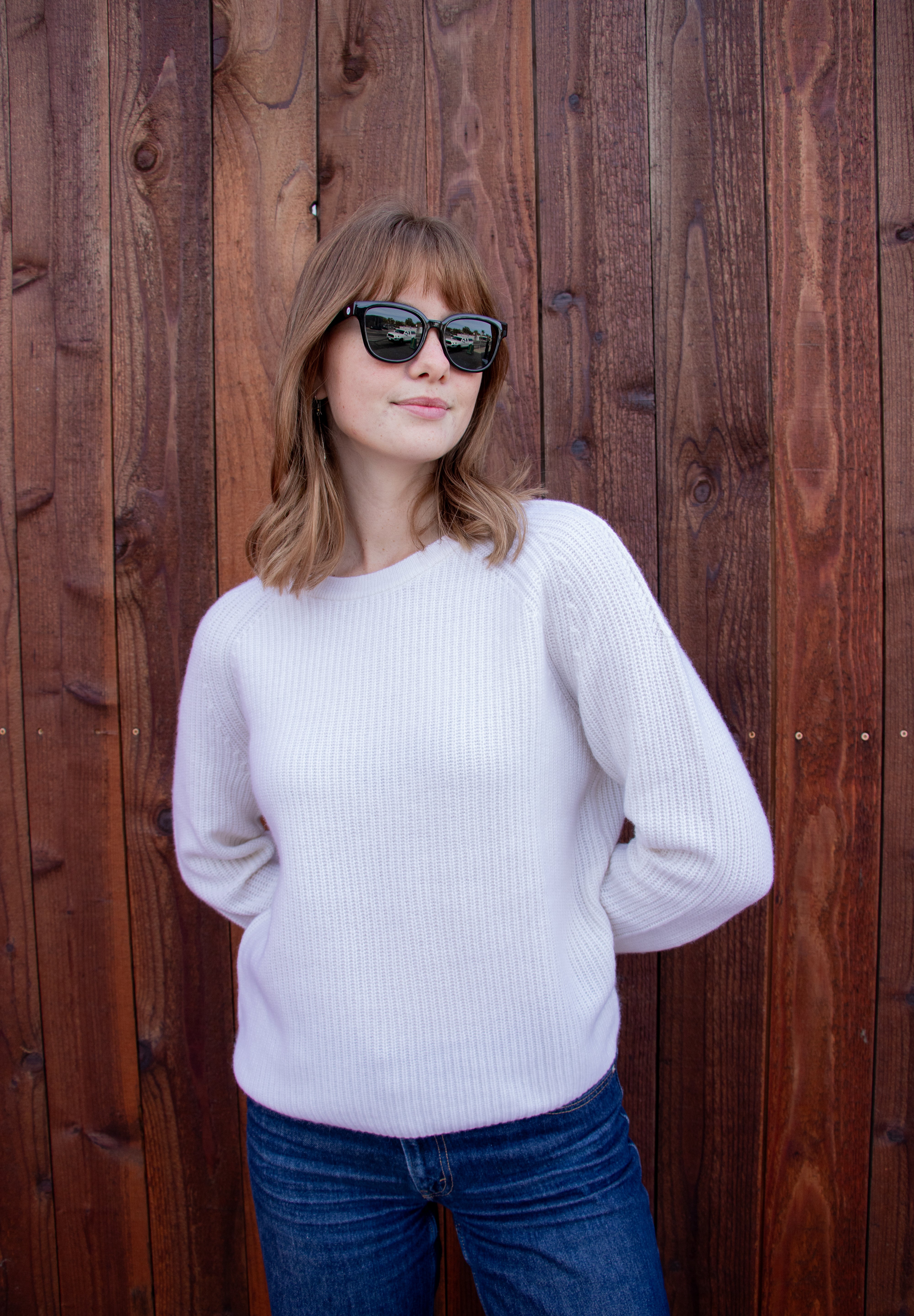 Cashmere Rib Pullover - Coconut