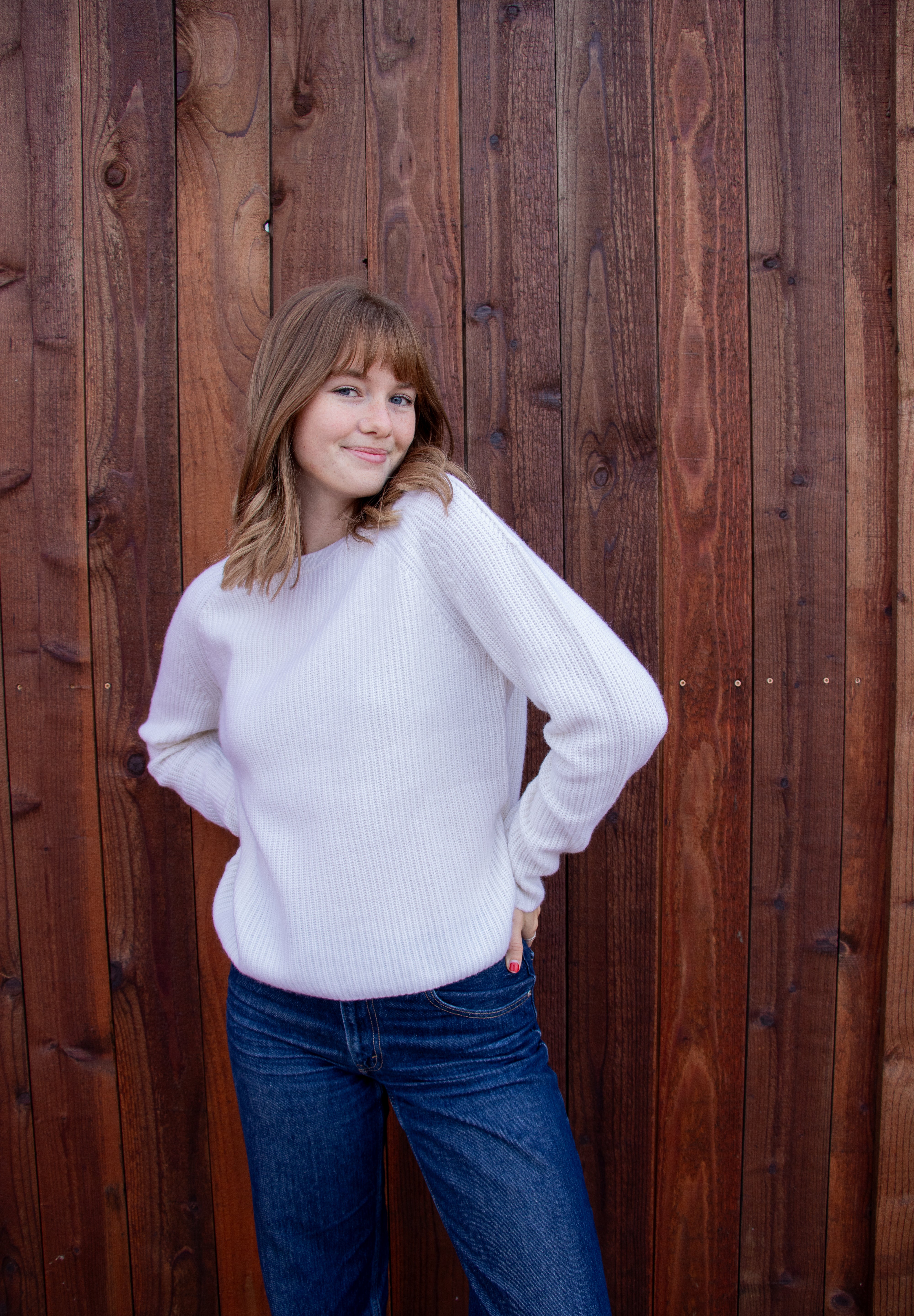 Cashmere Rib Pullover - Coconut